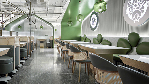 餐饮空间设计合集：3组不同色调的绿色主题餐厅