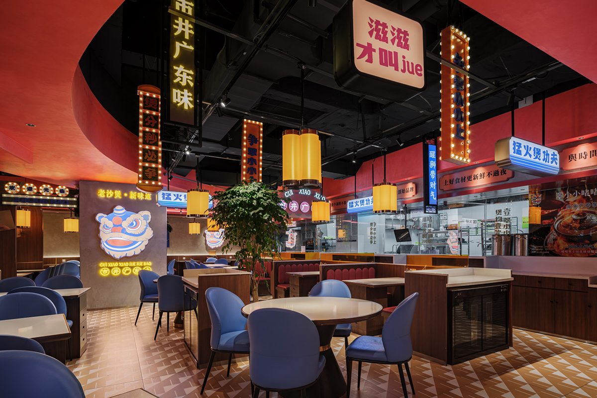 5个高饱和度原创餐饮空间设计:融合实用功能与色彩趣味性